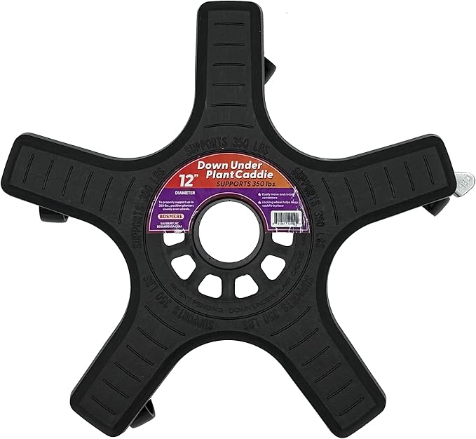 Bosmere S12410 Down Under Plant Caddie with Wheels 12" - 350lb Capacity, Black