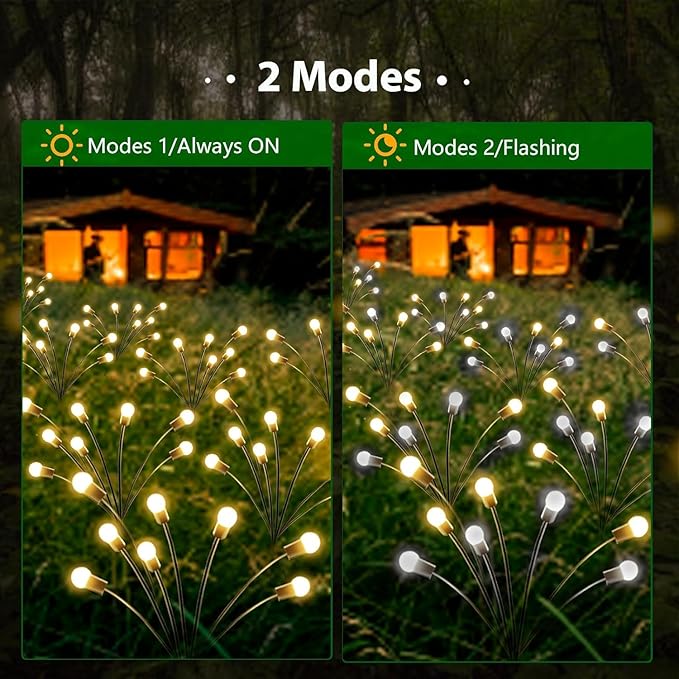 New Upgraded Solar Garden Lights, 10 Pack Solar Firefly Lights Outdoor, Solar Swaying Lights, Waterproof Solar Outdoor Fairy Lights for Yard Patio Pathway Wedding Decor (Warm White)