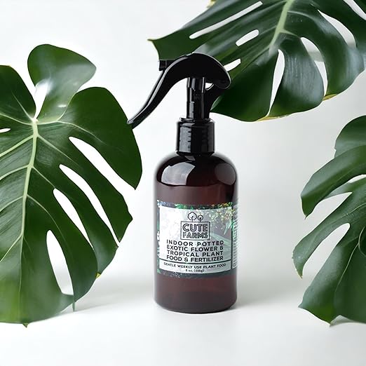 Cute Farms Indoor Potted Exotic Flower & Tropical Plant Fertilizer | Gentle Weekly Use Formula Plant Food (Three - 8 oz. Spray Bottles)