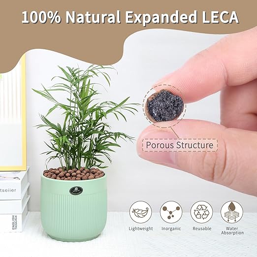5LB Leca Clay Pebbles for Plants, Expanded Leca Balls for Indoor Plants, Orchid Potting Mix, Soil Amendment, Drainage, Easy Reusability, 4-16mm