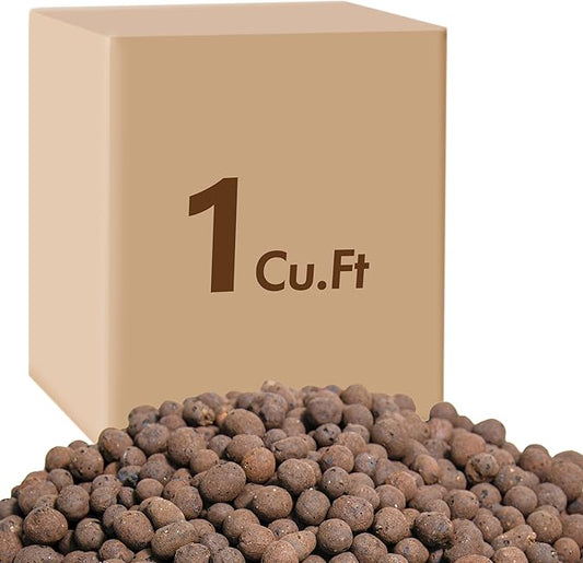 D'vine Dev Ceramic Planter Filler Balls 1 Cu. Ft, Expanded Porous Clay Pebbles Beads for Hydroponic, Gardening, Orchids, 97-F-4