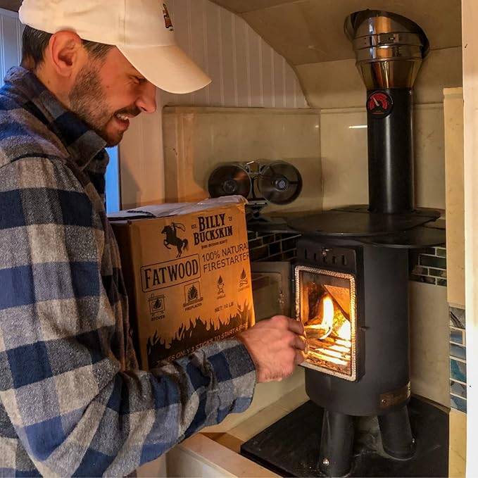 50lb Fatwood Fire Starter Sticks, Fire Starters for Fire Pit, Campfire, Wood Stoves, Fireplaces, Bonfires, Easy Start Fire with Just 2 Sticks in All Weather Conditions by Billy Buckskin (50 Pound Bag)