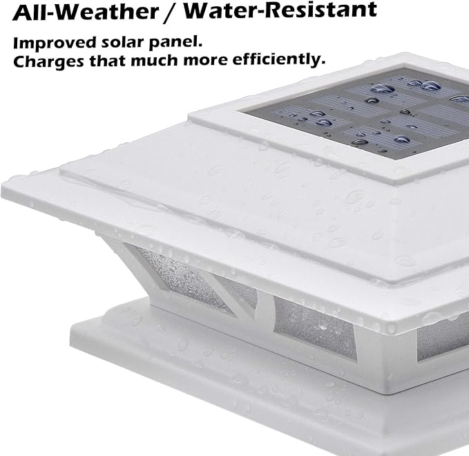 SIEDiNLAR Solar Post Lights Outdoor 2 Modes LED Fence Deck Cap Light for 4x4 5x5 6x6 Posts Garden Patio Decoration Warm White/Cool White Lighting White (2 Pack)