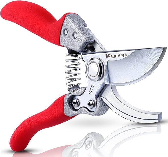 Kynup Pruning Shears for Gardening, Garden Hand Shears, Professional Bypass Pruner Hand Shears Heavy Duty, Pruners for Gardening, Garden Clippers, Hedge Shears, Garden Tools(Red)