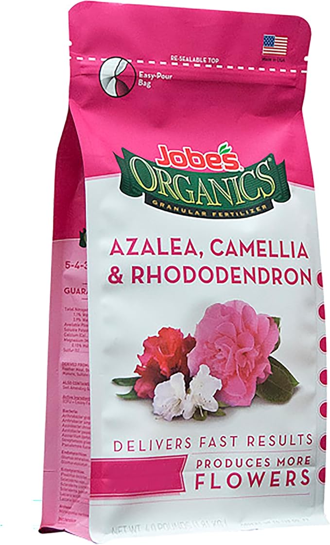 Jobe’s Organics Granular Fertilizer, Organic Fertilizer for Azaleas, Camellias, Rhododendrons, and Other Acid Loving Plants, 4 lbs Bag