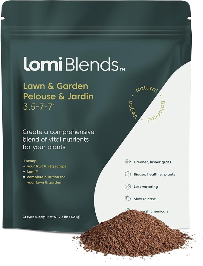 Lomi Blends - All-in-One Lawn and Garden Solution - All-Natural Multi-Vitamin for Healthy Soil, Safe for Kids and Pets, Easy to Use - Sustainable Gardening