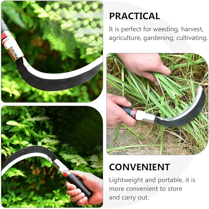 GANAZONO 2pcs Crescent Sickle Gardening Sickle Reaping Hook Grass Sickle Gardening Tool Harvest Sickle Weeding Sickle Tree Cutter Chopping Tool Weeding Tool Manual Weeder Manganese Steel