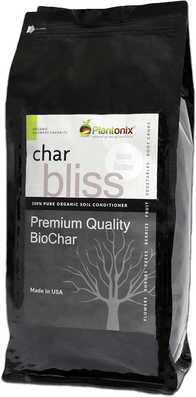 Char Bliss (1 Cubic Ft) - Organic Biochar for Plants - OMRI-Listed Biochar Soil Amendment Organic - Bio Char for Plants - Horticultural Charcoal for Plants, Potting Soil, Garden Soil, & Potting Mixes
