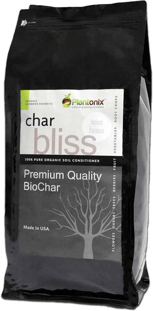 Char Bliss (1 Cubic Ft) - Organic Biochar for Plants - OMRI-Listed Biochar Soil Amendment Organic - Bio Char for Plants - Horticultural Charcoal for Plants, Potting Soil, Garden Soil, & Potting Mixes