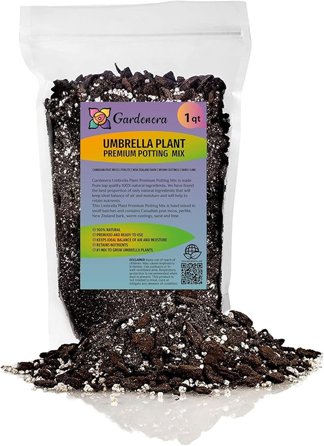 Umbrella Plant Premium Potting Mix - Nourish Your Plants with Nature's Finest Ingredients - 1 Quart