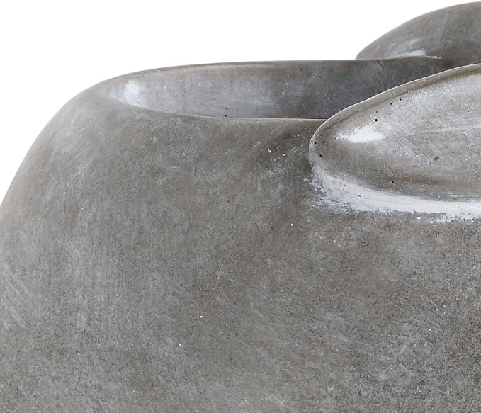 Creative Co-Op Cement Rabbit Planter with Saucer (Set of 2 Pieces)