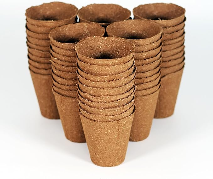 Daniel's Plants 3" Naked Pots | Natural Plantable Seed Starter Pots | OMRI-Listed Biodegradable Pots for Seedlings | Enhanced Drainage & Aeration | Earth Friendly - Peat Free (60, 3" Round)