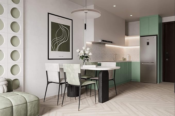 Dimoon 118"x15.7" Peppermint Light Green Peel and Stick Wallpaper Cyan Thicken Waterproof Contact Paper Solid Green Gray Wall Paper Self Adhesive Wallpaper Removable Shelf Drawer Liner Vinyl Roll