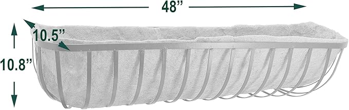 Arcadia Garden Products 1531 Solstice Series Wall Trough Planter, 48-Inch, Black