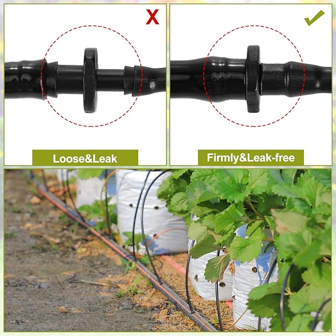 100 Pcs Drip Irrigation Fittings Barbed Connectors Barb Adapter Coupling 1/8" - 1/4" Barbed Coupling Fitting Irrigation Watering Tubing Connectors Hydroponics for Flower Pot Garden