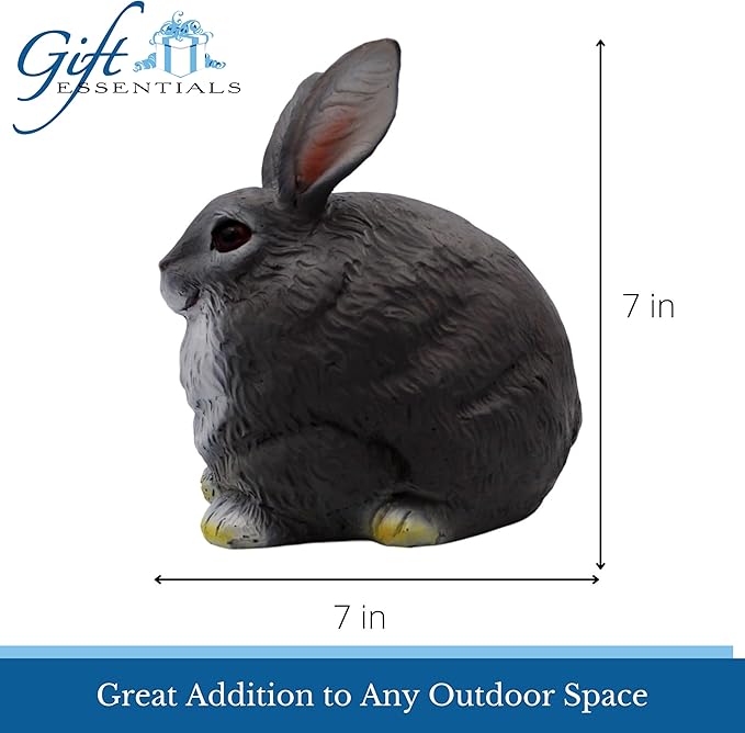Stocky Bunny Garden Statue - Outdoor Key Hider for Garden, Porch or Patio - Magnetic Cover Key Hider