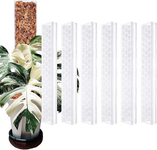 6 Pcs 17 Inch Plastic Moss Pole for Plants Monstera,Designed Specifically for Climbing Plants, Stackable Plant Support for Indoor Plants