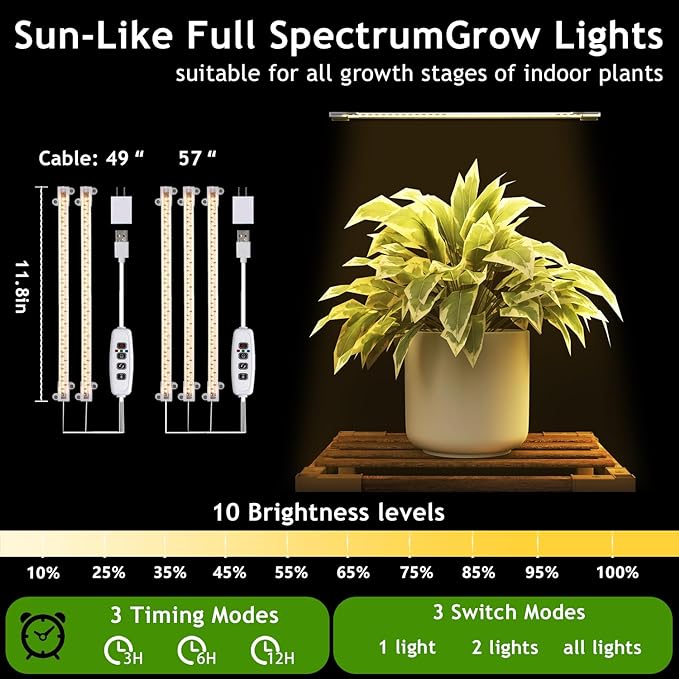 HOMKIRT 12 Tier Corner Plant Stand with Grow Lights for Multiple Plants, Tiered Plant Shelf Indoor Plant Holder Rack Flower Stand for Living Room Balcony Patio Porch Garden