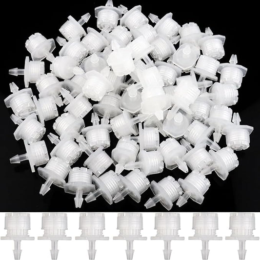 150 Pcs Adjustable Micro Drip Irrigation Sprinklers 1/4 Inch Universal 8-Hole Flow Dripper Garden Irrigation Nozzles for 4mm/7mm Tube Watering System (White)