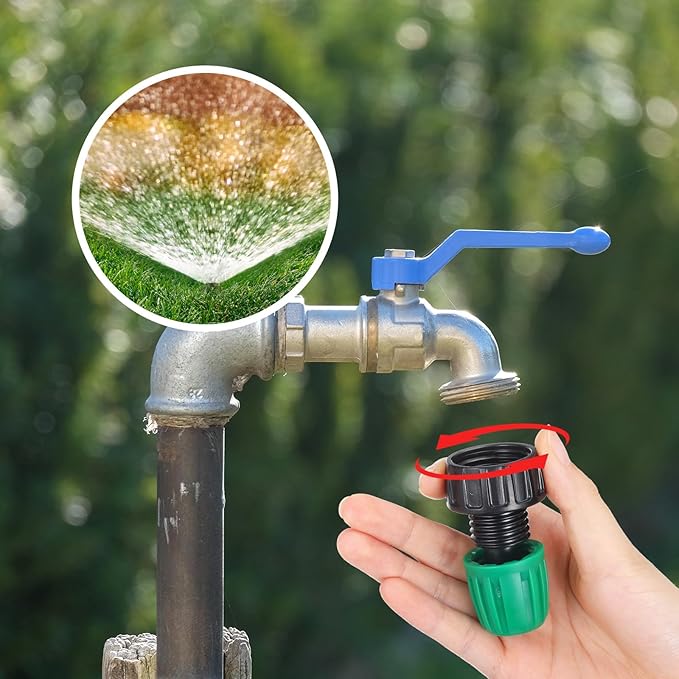 12 Pcs 1/2 Inch Garden Hose Adapter 3/4 to 1/2 Drip Irrigation Tubing Faucet Adapter Drip Irrigation Parts Faucet to Hose Adapter for Garden 3/4 Inch Faucet Connector (Green)