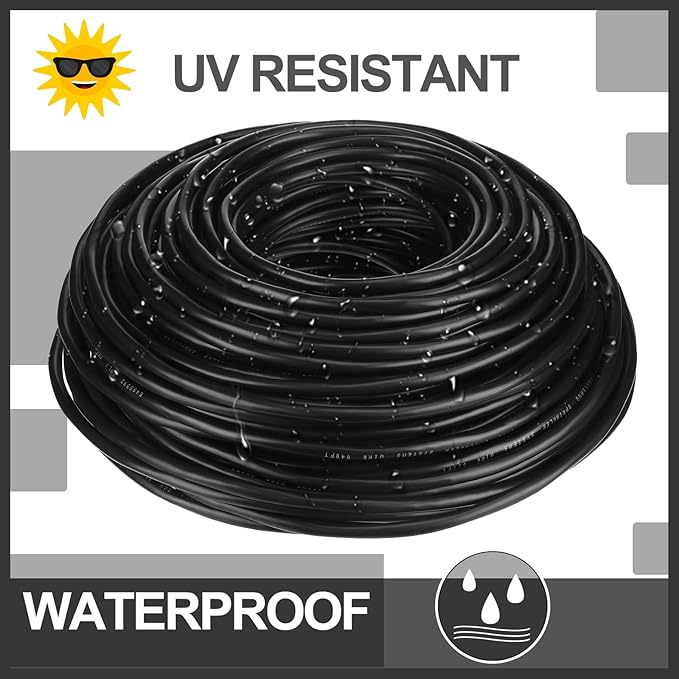 Hoolerry Solid Sprinkler System Wire 18 Gauge Irrigation Wire with UV Resistant PVC Jacket Sprinkler Cable for Underground Irrigation Field Central Control System 30v Ul Listed(18/10, 100 Ft)