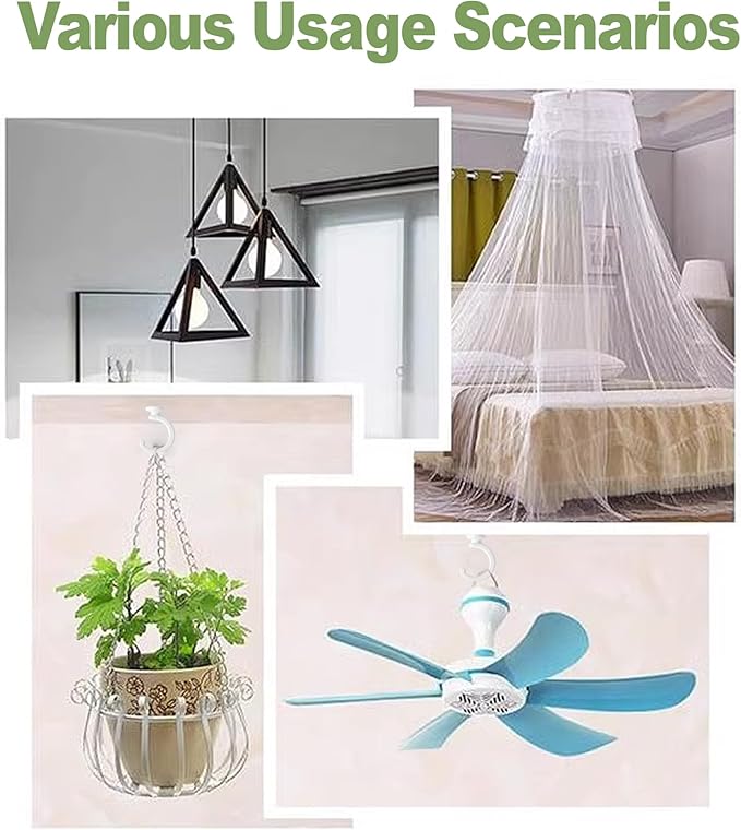 6pcs Ceiling Hooks for Hanging Plants,Hanging Hanging Lights Metal Small Hooks,Indoor Outdoor Wall Heavy Duty Plant Hanger Swag Hook