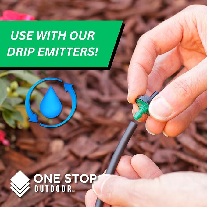 50' ft USA Made Premium 1/4-Inch Drip Irrigation Poly Supply Tubing, for Irrigation Drippers, Drip Emitters, and Drip Systems - Polyethylene (Works with Raindrip, Rainbird & More) (Brown 50')