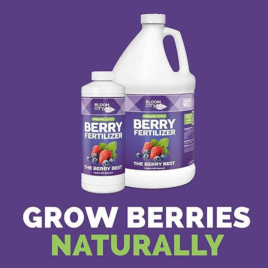 Bloom City's Organic Berry Best - Blueberry Fertilizer & Strawberry Fertilizer - Berry Fertilizer Organic, Gallon (128 oz)