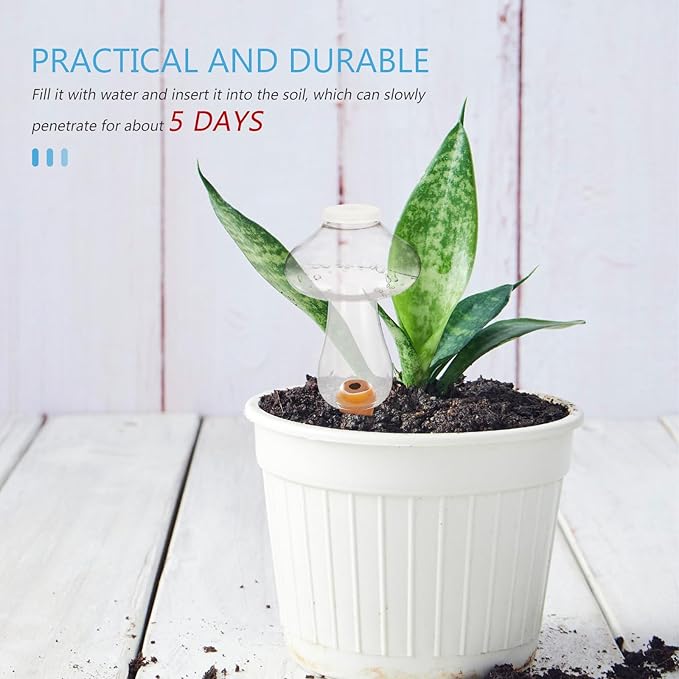 Yardwe 5PCS Plant Watering Globes, 300ML Self-Watering Bulb Mushroom Shape Watering Bulb Plant Waterer Stakes for Indoor Outdoor Plants