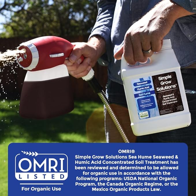 Organic Super Seaweed Humic Acid Blend- Liquid Sea Kelp for Grass and Plants - Soil Hume - Simple Grow Solutions- Natural Lawn & Garden Concentrate- Use with Fertilizer Program (32 Ounce)