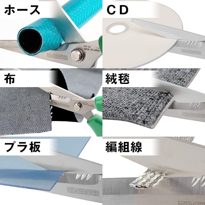 Engineer Best Versatile High Performance Combination Scissors W/Micro-Serrations Holds the Object without slippage such as Kevlar, Aramid Fiber, Plastic Plate, Etc. (Green)