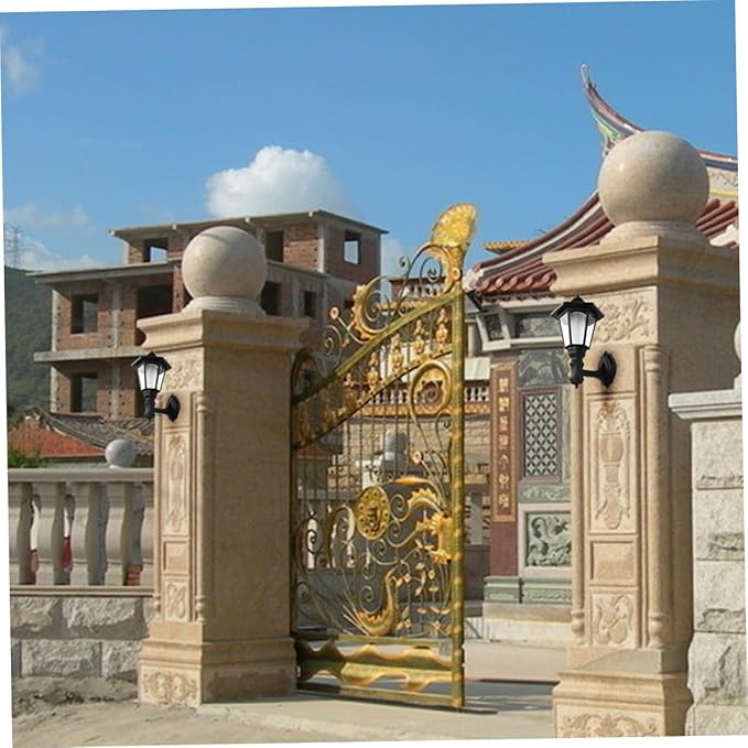 DOITOOL Solar Wall Lights Outdoor, 6-Pack Hexagonal LED Wall Sconce, Black, 16x28CM, IP44 Waterproof, Automatic On/Off, Outdoor Porch Garden Fence Landscape Hotel Restaurant Patio