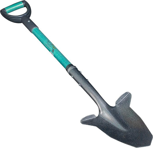 Gardening Shovel with Steel-Reinforced Fiberglass Handle, Cushioned D-Grip and Sharp, Hardened-Steel Blade, Award Winning Spade, Model SHFD3 Teal