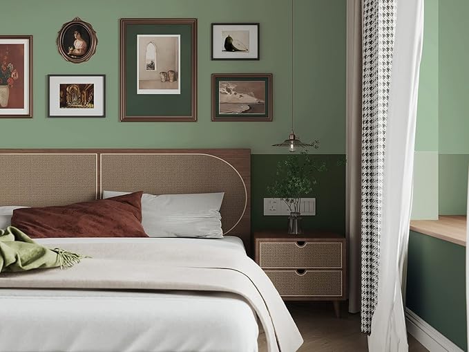 Dimoon 118''x17.7'' Green Peel and Stick Wallpaper Contact Paper Modern Self Adhesive Wall Paper Removable Renter Friendly Textured Solid Color Shelf Cabinet Vinyl Roll (118''x17.7'',Light Green)