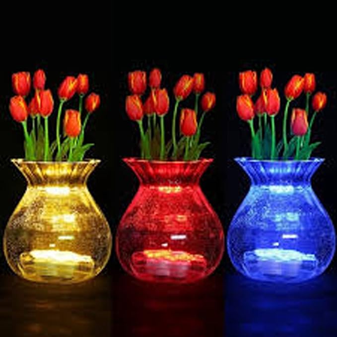 Bright LED Floral Tea Light Vase Submersible Lights for Party Wedding (Pink, 60 Pack)