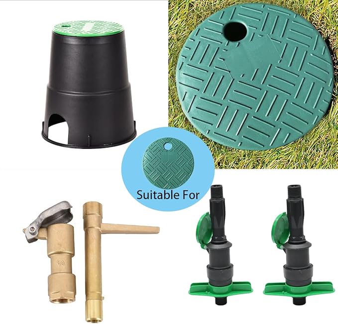 2PCS Sprinkler Valve Cover Irrigation Valve Box Cover Lid for Sprinkler Irrigation System Round Valve Overlapping Covers for Garden Outdoor Lawn Yard Sprinkler(6in)