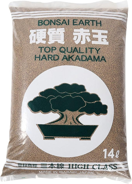 23 lb Extra Small Grain Japanese Super Hard Akadama Bonsai Soil (1-3mm,14 Liter), Indoor/Outdoor Plant Soil Mixture, Drainage and Breathable, Promote Rooting