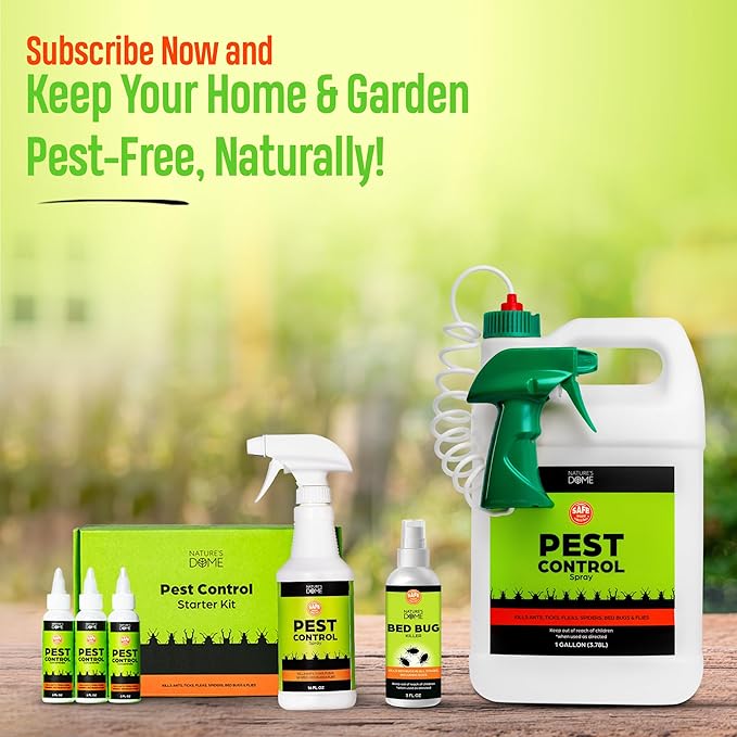 Nature's Dome 12 oz Pest Control Concentrate – Makes 1 Gallon – Eco-Friendly, Plant-Based Formula for Ant, Roach, Spider, Fly, Flea & Insect Control – Child & Pet Safe for Indoor/Outdoor Use