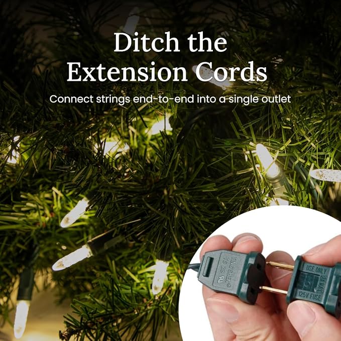 Pro Christmas M5 LED Holiday Lights - 70 Bulbs, 23.3ft - Professional Grade Indoor Outdoor Diamond Cut Sparkle Light Strings for Home Decorations and Christmas Trees - Red