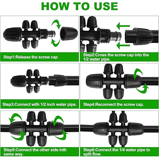 Drip Irrigation System Kit,100FT Adjustable Drip Watering Plant System with 5/16" and 1/4" Irrigation Tubing Hose,Drip Emitters,Lock Barbed Tee Fittings for Garden and Raised Beds,Greenhouse,Yard,Lawn