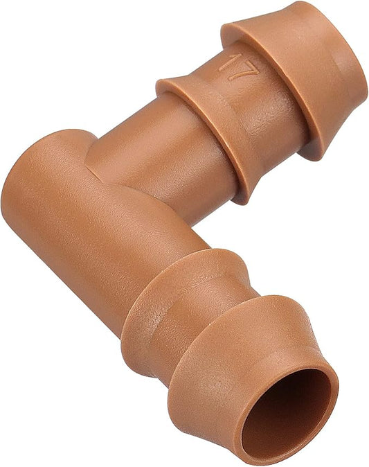 18 Pieces Drip Irrigation Fittings Elbow Connectors for 1/2" Tubing, Barbed Elbows Drip Parts for 1/2 Inch Irrigation Tubing(0.600" ID), Drip Line Connectors for Drip Sprinkler Garden Systems