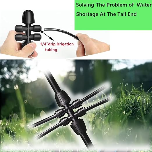 50 Foot (15 m) 1/2 Inch Drip Hose with 4pack 6 Way Connector for Quick Connector Irrigation Systems,Garden Irrigation Systems or Blank Distribution Hoses for Any Project