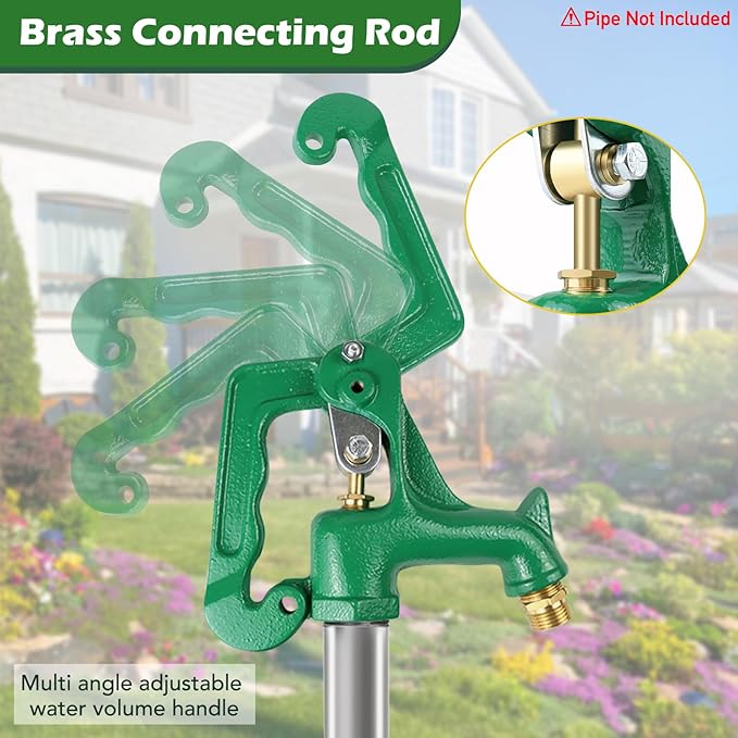 Frost Proof Yard Hydrant Head Assembly,Frost Free Outdoor Faucet Freeze Proof Hydrant Faucet Head for Yard Farm Irrigation,Adapt to 1" NPT Male Thread Pipe with 3/8"-16 Nut Rod,Connect 3/4" Hose