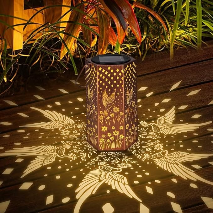Hummingbird Solar Lanterns Outdoor Waterproof - Birthday Gifts for Women, Men, Mom, Mothers Day Gifts, Solar Lights Outdoor Hanging Garden Decor for Outside, Patio, Outdoor, Yard, Lawn, Balcony