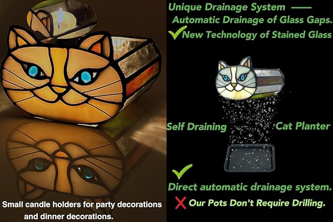 Cute Gray Cat Planter,Cat Succulent Planter,Unique Pots for Indoor Plants,Gifts for Plant Lovers Women Unique 4.33x3.54x2.95 in (Flower Pot Does not Include Plants)