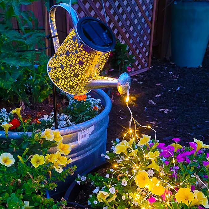 VOOKRY Solar Watering Can Lights, 2 Pack Large Hanging Solar Lights Outdoor Waterproof Garden Decor Outside for Patio Yard Porch Lawn Landscape Gardening Gifts for Mom Women Grandma Birthday