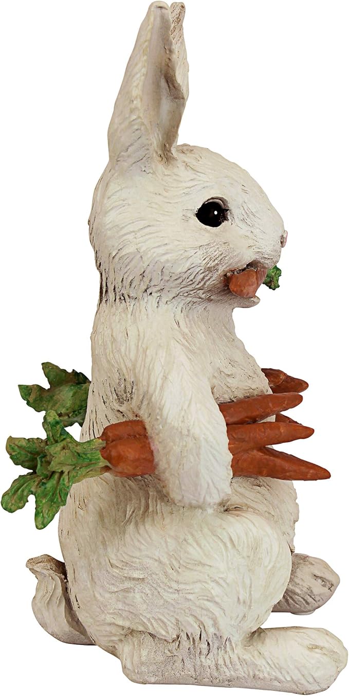 Design Toscano EU1054 Carotene The Rabbit with Carrots Easter Décor, Indoor/Outdoor Garden Statue, 6 Inches Wide, 12 Inches Tall, Handcast Polyresin, Full Color Finish