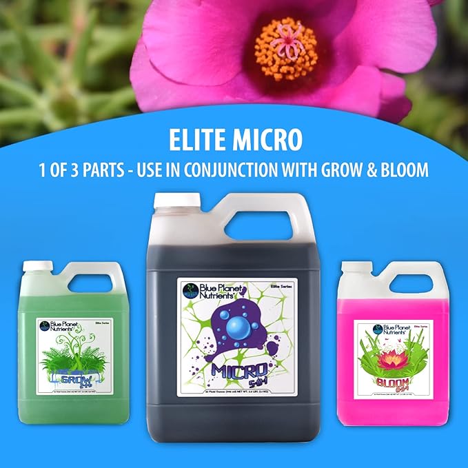 Elite Micro Gallon (128 oz) | Grow Flowers, Herbs, Vegetables, Fruit | Soil Hydroponic Aeroponic Coco Coir Soil-Less | for All Plants & Gardens