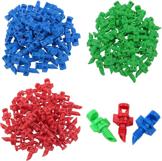 150pcs Water Jet Spray Nozzle Micro Sprinkler Heads drip Irrigation emitters drip Irrigation Parts 90/180/360 Degrees Each 50