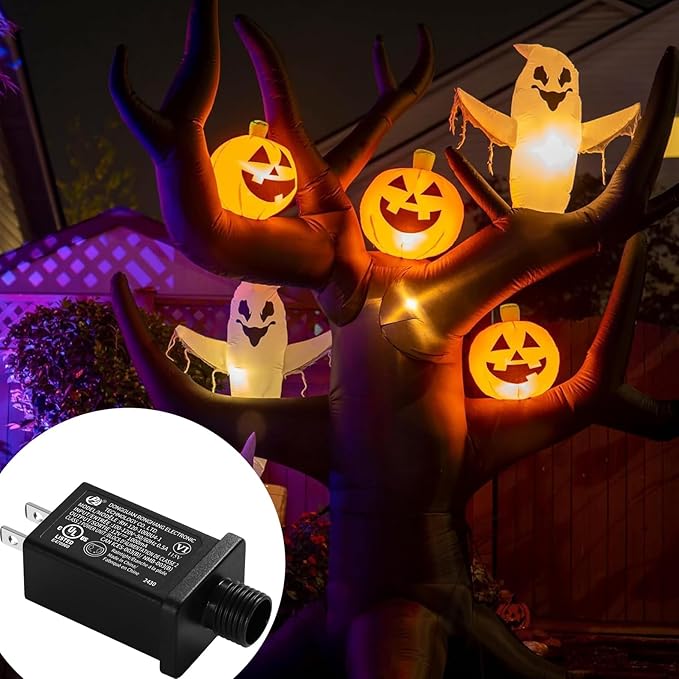 Replacement Yard Inflatable Adapter Power Supply Adaptor - 12V 1.5A 4Pcs- Inflatable Plug Replacement Class 2 Power Supply - for Christmas Tree Light/Thanksgiving Yard Blow Up Decorations